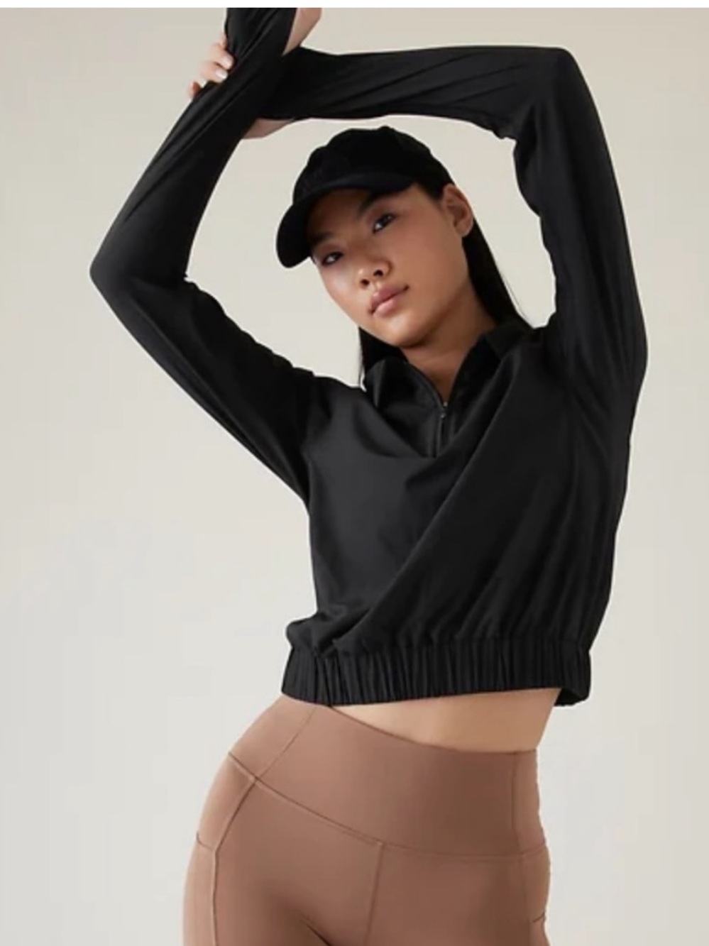 Athleta Advantage Black Long Sleeve Polo top